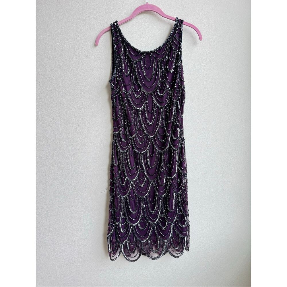 Vintage Sleeveless Fully Sequin Beaded Sparkle Party Cocktail Dress Size 2